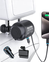 OHLPRO 2-in-1 retractable car charger with Lightning and Type-C cables